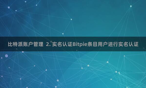 比特派账户管理  2. 实名认证Bitpie条目用户进行实名认证
